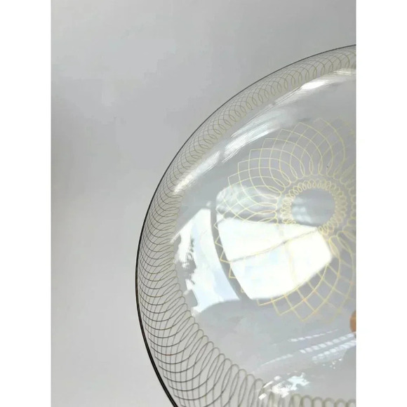 Midcentury Modern Svend Jensen Gold Spirograph Patterned Danish Glass Plate - Picture 5 of 6